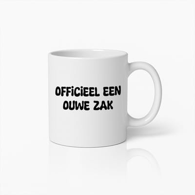 Officieel Een Ouwe Zak Mok – Grappig Verjaardagscadeau – Humoristische Koffiebeker Voor Mannen – 330ml Witte Keramische Mok