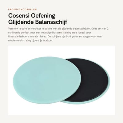 Dailygoods- Balansschijf 2 Stuks - Glijdende Schijf - Fitness Slider - Volledige Lichaamstraining - Ab Wiel Roller - Antislip Ondergrond