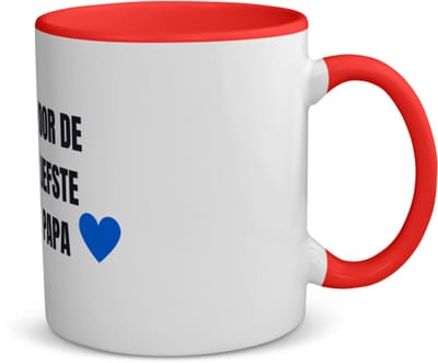 Akyol - voor de liefste papa koffiemok - theemok - rood - Papa - cadeau papa - cadeau - verjaardag papa - vaderdag - beste papa - 350 ML inhoud