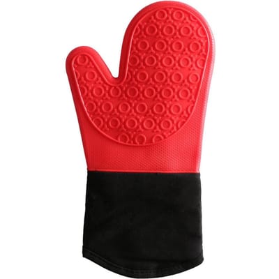 Antislip Siliconen Ovenwant Waterdicht Hittebestendig Keukenhandschoenen Lange Katoenen BBQ Ovenwanten voor Barbecue Koken Bakken