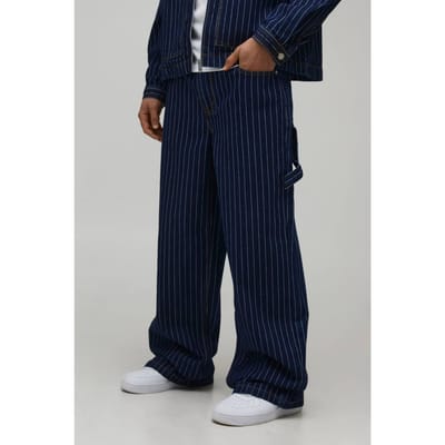 Krijtstreep Timmerman Baggy Fit Jeans | Indigo | Size 32