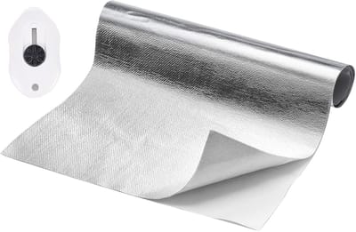 Aluminium Warmtebeschermingsplaat 30 x 300 cm, Zelfklevend, Hittebestendig, Isolatie, Warmtewerend, Praktische Warmtebescherming, Tot 100 °C
