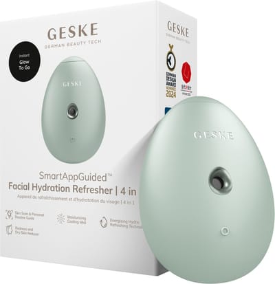 GESKE | SmartAppGuided™ Facial Hydration Refresher | 4 in 1 | Waterverstuiver | Gezichtsstomer | Waterspray | Face mist | Gezichtsreinigingsapparaat | Mist | Cosmetica | Natuurlijke glans