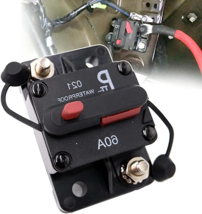 Circuit Breaker - Stroomonderbreker Zekering - Voertuig Bescherming - Handmatige Reset - 60 Amp - Zwart