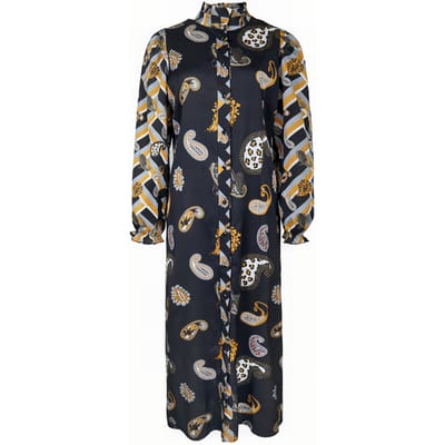 Mucho Gusto Dress Mainz Black With Paisley Maat: S | Blousejurken Outlet | Dames | Zwart