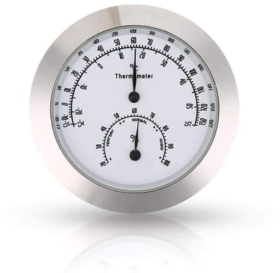 Allecto - Thermometer - Hygrometer - Perfect voor instrumentzorg - Zilver - Vochtigheidsmeter - Temperatuurmeting - Geschikt voor muziekinstrumente...