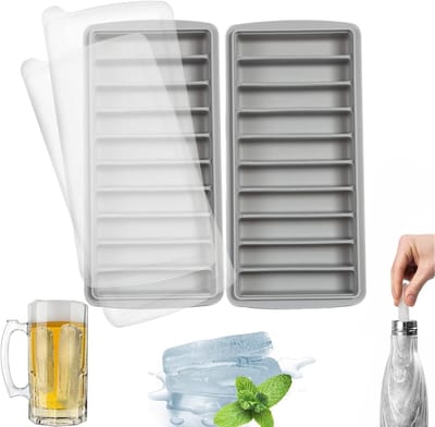 VHV - IJsblokjesvorm - voedselveilige siliconen vierkante vorm 2 stuks - met deksel, makkelijk lossen, morsvrij vullen - voor whisky, cocktails, ijskoffie en feestjes