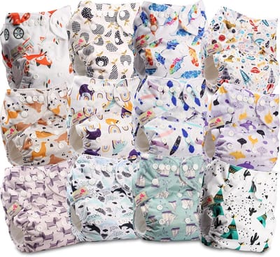Herbruikbare baby pocketluier standaard drukknoop 12 stuks
