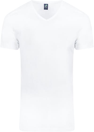 Suitable Vibambo T-Shirt V-Hals Wit 2-Pack - Maat M - Heren - Basic T-shirt - Ondershirt - Bamboo extra zacht en soepel ondershirt