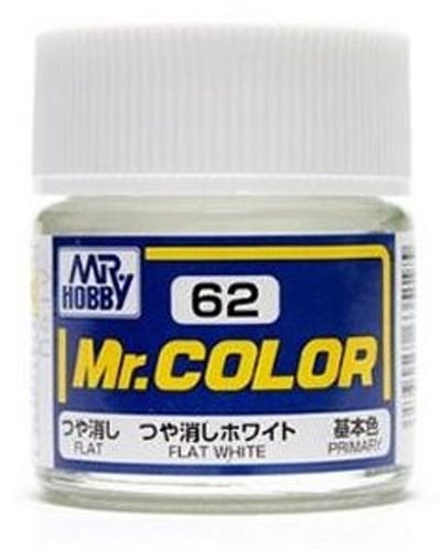 Gunze Mr. Hobby C-062 - Mr. Color 10 ml Flat White - Lacquer Modelbouwverf