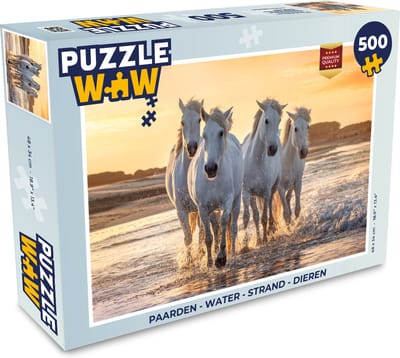 Puzzel Paarden - Water - Strand - Dieren - Legpuzzel - Puzzel 500 stukjes