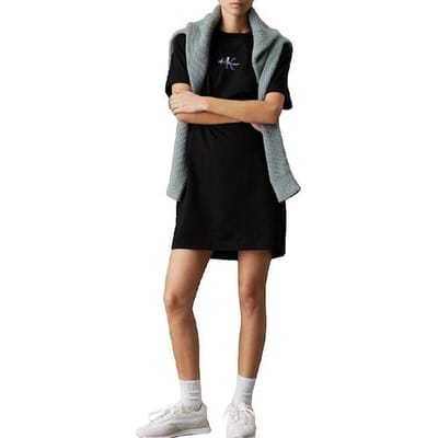 Korte Jurk Calvin Klein Jeans Robe Calvin Klein Jeans noire en jersey de coton
