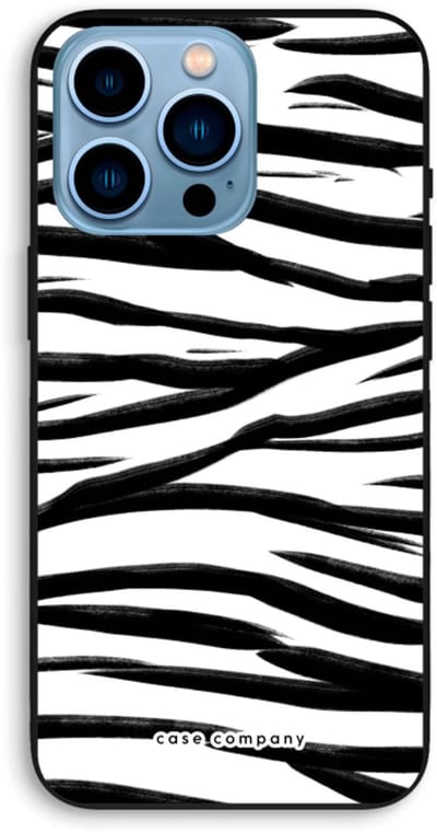 Case Company® - Hoesje geschikt voor iPhone 13 Pro Max hoesje - Zebra pattern - Biologisch Afbreekbaar Telefoonhoesje - Bescherming alle Kanten en Schermrand