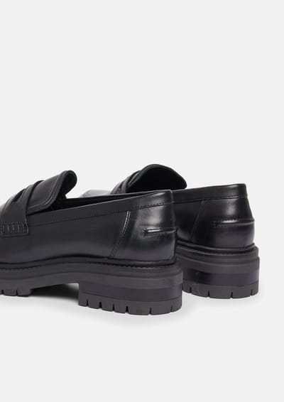 Dames platform loafers in gemengd leer COMMA