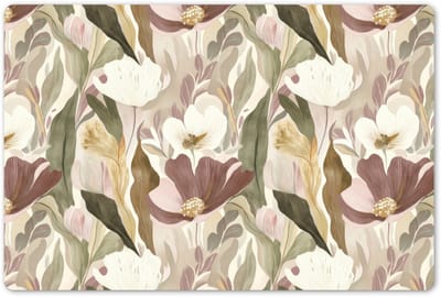 Placemats 45x30 cm - Placemat kunststof - 1 stuk - Bloemen - Aquarel - Kleurrijk - Borden onderleggers - Decoratie voor op tafel - Keuken tafeldecoratie accessoires - Vinyl onderlegger - Tafelversiering