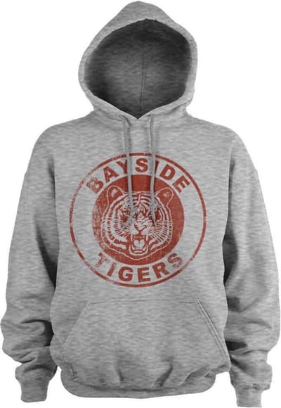 Saved By The Bell Hoodie/trui -S- Bayside Tigers Washed Logo Grijs