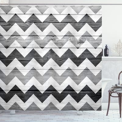 ABAKUHAUS Winkel douchegordijn – houttextuur – 175×180 cm