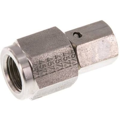 6L & G1/4'' RVS Rechte Draaidoorvoer Binnendraad voor manometers 315bar FKM Afdichtconus ISO 8434-1