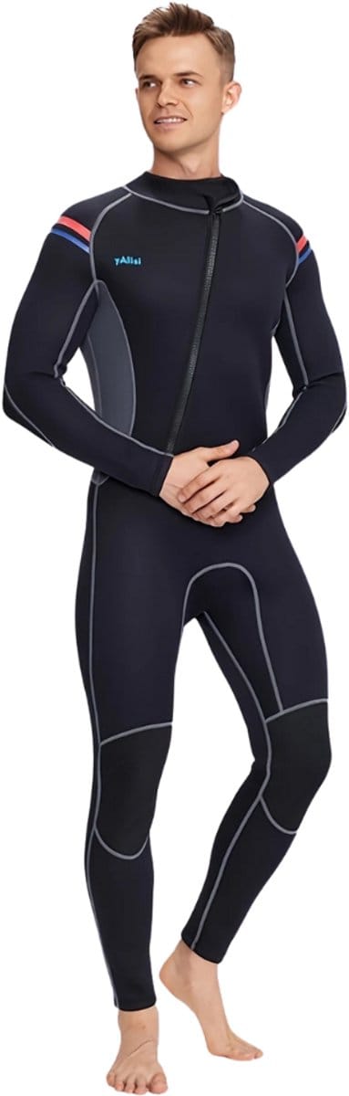 Nivard Wetsuit Heren - Swimsuit - Shorty - Surfpak - Duikpak - Lange Mouw - Zwemsuit - Zwart - S