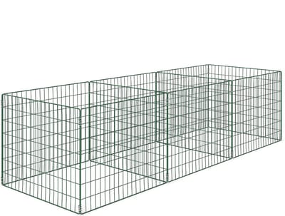 Killogood Composter 1680 Liter, 270 x 90 x 70 cm 3-delig snelle composter van staal, weervast groen
