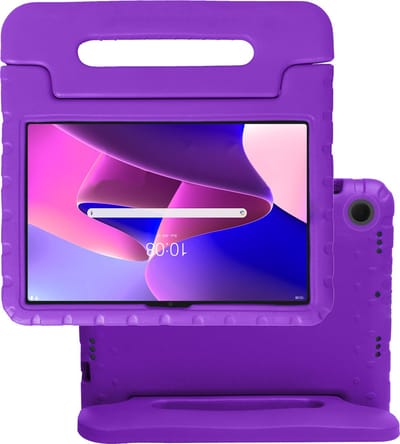 Hoes - Geschikt voor Lenovo Tab M10 Plus (3e / 3rd Generatie) - Kinderhoes Shockproof Bumper - Kidsproof Case - Tablet Hoesje - Kinder Hoes Cover - Paars