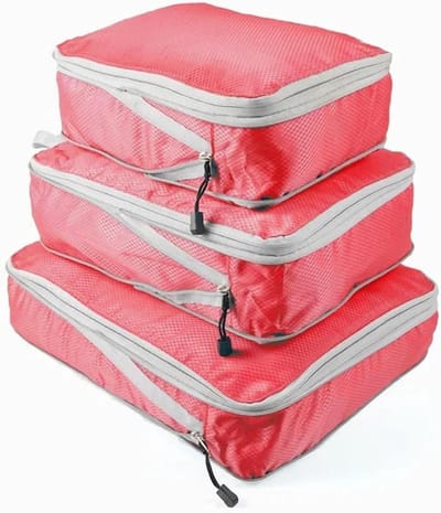 Reis Organisator Set - Opbergtas Kubussen - Bagage Ordenen - Samendrukbaar Ontwerp - 3 Stuks - Rood