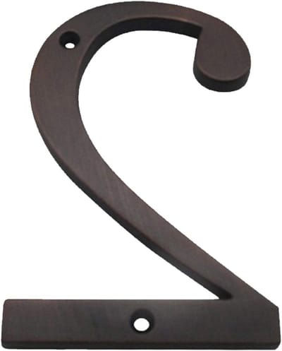 Geeyu ZHaonan-modern huisnummer, 4 in 101mm huisnummer, 0-9 bronzen kleur deur adresnummer, zinklegering schroef gemonteerd buiten adresbord, (kleur: verouderd brons 2)