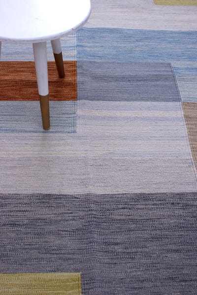 Kleurrijk Tapijt Laagpolig Handgeweven Wollen Vloerkleed - Koho Afghan Modern Kelim 202x148 - 202x148cm- Modern - Woonkamer - Salon - Slaapkamer - Eetkamer