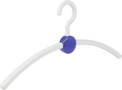 De Kledinghanger Gigant - Garderobehanger - Jassenhanger - Volwassenen - 708130 - 24 Stuks - Point - Kunststof - Wit - Blauw - 45 cm - Kledinghanger - Kleerhanger (708130/24)