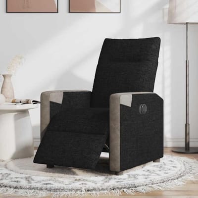 Elektrische Relaxstoel - Liggende Fauteuil - Ontspannen Zitten - Stille DC Motor - 69x145x84 cm - Zwart Grijs
