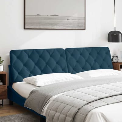 vidaXL - Hoofdbordkussen - 200 - cm - fluweel - blauw
