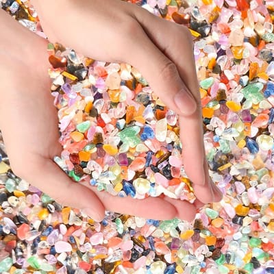 Natuurlijke jade kiezels en geslepen fluoriet, 100 g regenboog kwartsstenen voor decoratie en energiehealing