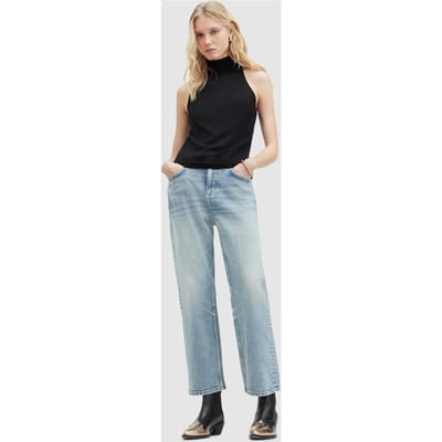 AllSaints Connie Roll Neck Black Maat: XS | Mouwloze Tops Outlet | Dames | Zwart