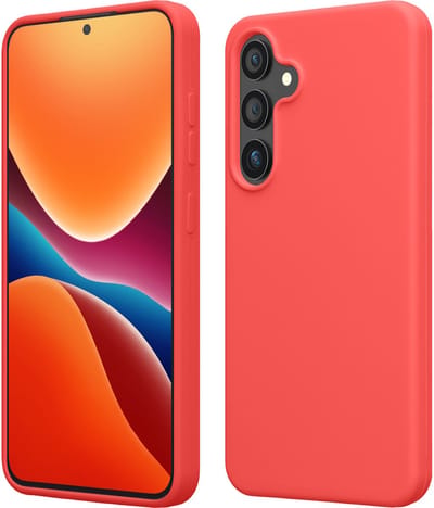 kwmobile telefoonhoesje geschikt voor Samsung Galaxy S25 - Hoesje met siliconen coating - Smartphone case in neon koraal