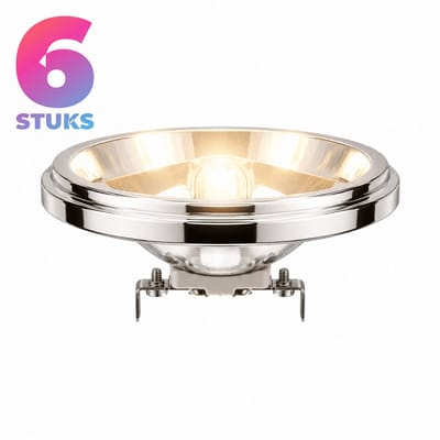 6x Reflector Halogeenlamp G53 - 75W - Warm Wit Licht (3000K) - 850 lm - 4 jaar - Dimbaar