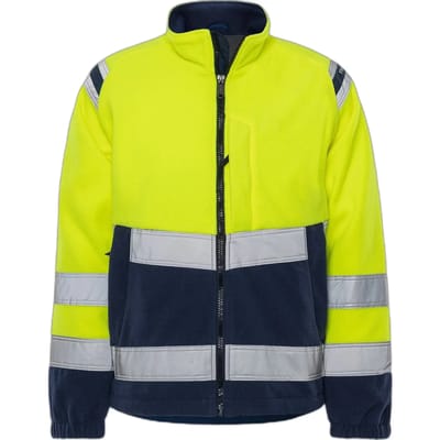Fristads Hi Vis Fleecejack Winddicht Klasse 3 4041 Fe - Hi-Vis geel/marineblauw - XS