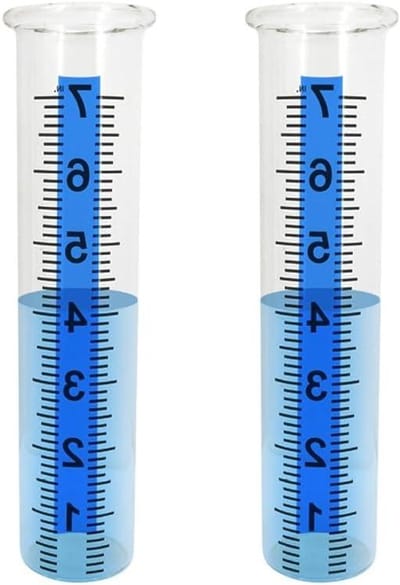 Regenmeter Buis - Regenmeter Glas - Tuin Meten - Ingebouwde Blauwe Strook - 7 Inch - Transparant