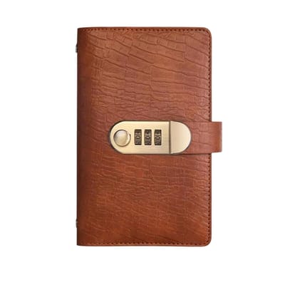 Spaarchallenge Boek met Slot – Spaarboek voor Geld Besparen & Budget Planner - Kasboek voor Spaardoelen, Budgetteren en Geldbeheer - 100 Pagina’s - Bruin