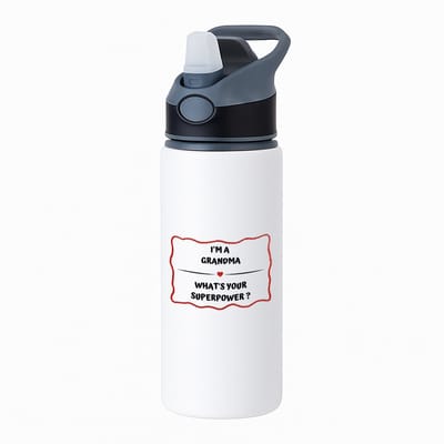 Hacebo® - this grandma is loved by me waterfles met rietje zwart - Oma - iemand die houdt van zijn oma - verjaardag - cadeautje voor oma - oma artikelen - kado - geschenk - water fles - 650ML