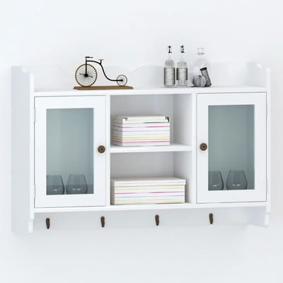 vidaXL - Wandschap - voor - boeken/DVD's - MDF - wit