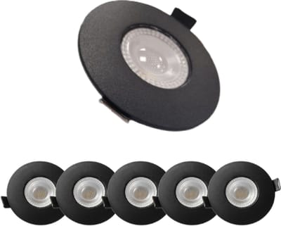 McShine - Set van 6 - LED Inbouwspot IP65 - Badkamerspot - Spatwaterdicht - 4,9W - 4000K – Ø88mm - Zwart