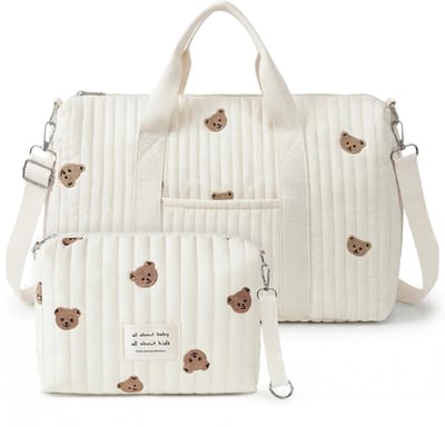 Flintronic Luiertas, babytas, mama, ziekentas, geboorte, borduurwerk, grote Mommy bag, draagbare, reistas, luiertas, kinderwagen voor ziekenhuis, reizen, kinderwagen