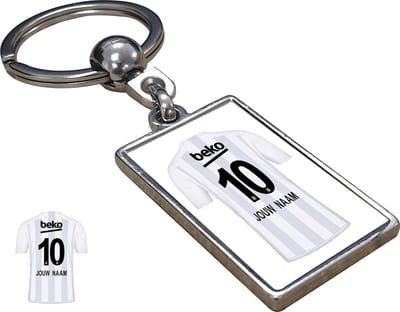 BJK Shirt met Jouw Naam - Seizoen 23/24 - Gepersonaliseerde Sleutelhanger met Jouw Naam en Nummer - Cadeau - Verjaardag - Kerst - Kado - Valentijn - Gepersonaliseerd Cadeau - Voetbal