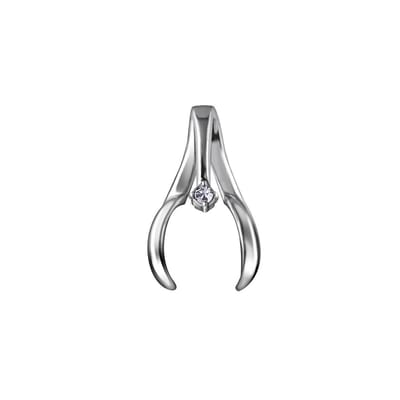 Quiges 925 Zilver Eligo Hanger met gecentreerde Zirkonia voor verwisselbaar 12 mm Bolletje - NESH12005