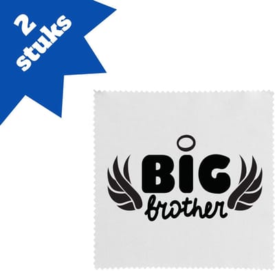 Akyol - big brother brillendoekjes - Broer - oudere broer - cadeau - verjaardag - oudere broer - familie - 17,8 bij 17,8 cm - 2 stuks