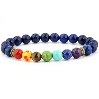 Chakra – Armband Natuursteen - Blauwe Lapis Lazuli – 20 cm