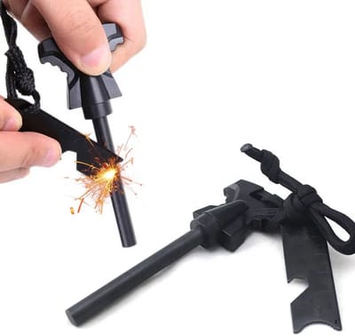 CHPN - Vuurstarter - Magnesiumstick - Vuur maken - 2 stuks - Kamperen - Survival - Magnetische stick om vuur te maken - 3-in-1 - Met flesopener