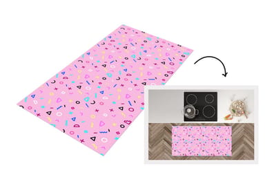 Keukenloper - Loper keuken - Design - Patronen - Roze - Jaren 80 - 120x60 cm - Keukenloper vinyl