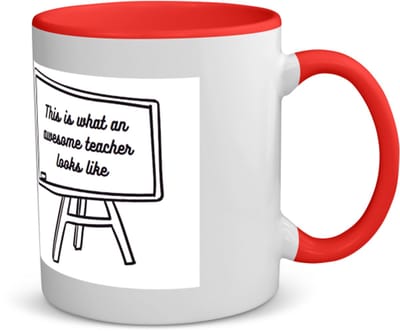 Akyol - this is what an awesome teacher looks like koffiemok - theemok - rood - Juf - meester - teacher - 350 ML inhoud