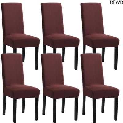 RFWR® Stretch stoelhoezen set van 6 - Afneembaar en wasbaar voor diverse gelegenheden